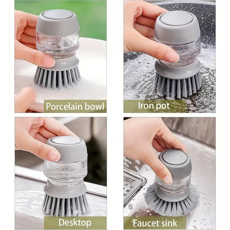 Soap Dispenser with Dish Brush & Storage Bracket