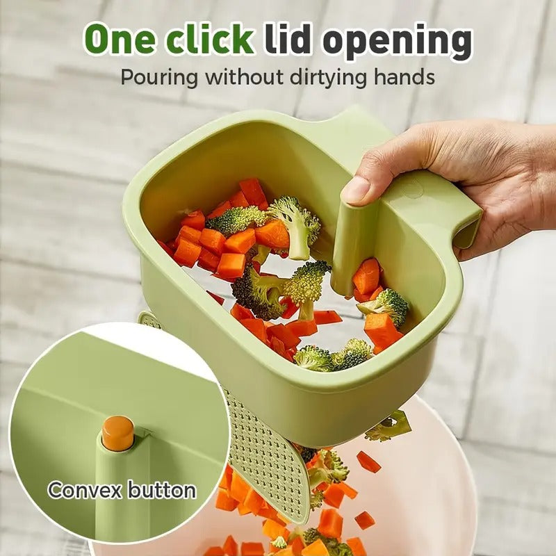 Self-Cleaning Sink Strainer Basket with One-Button Drain