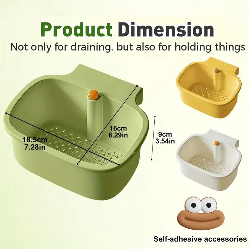 Self-Cleaning Sink Strainer Basket with One-Button Drain