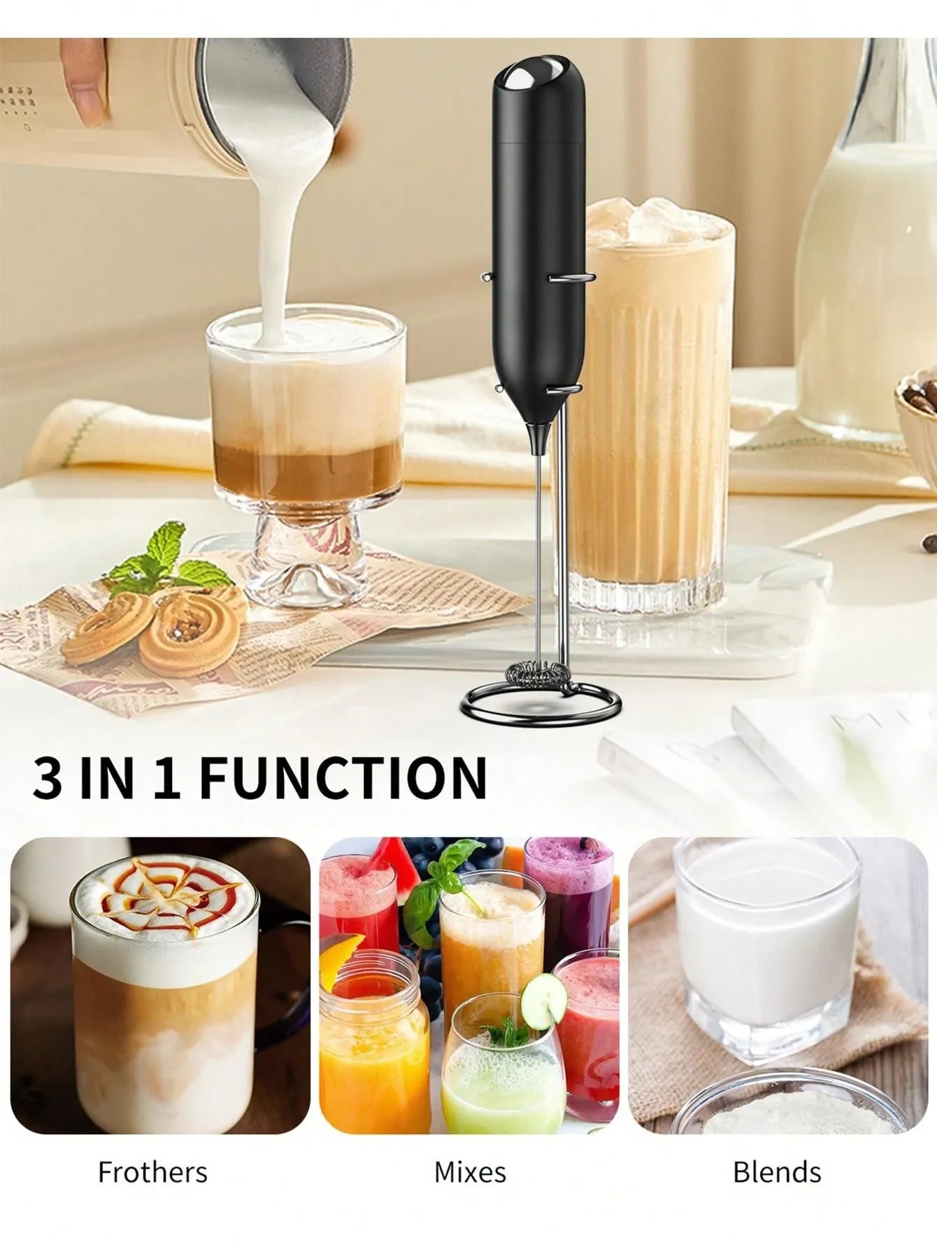 Powerful Handheld Milk Frother